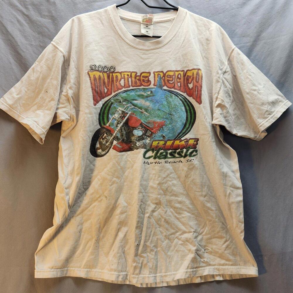 Vintage Myrtle Beach‎ Motorcycle Bike Classic Tshirt Mens Size XL Distressed